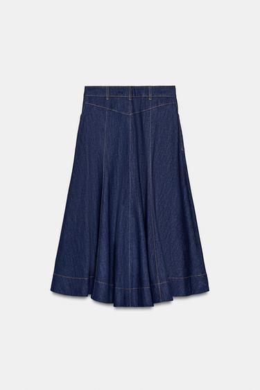 A-LINE MIDI SKIRT - Blue by Zara - Image 5