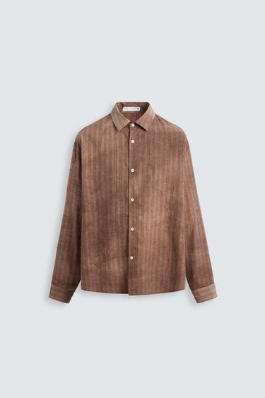 WASHED EFFECT STRIPED SHIRT - Earth by Zara