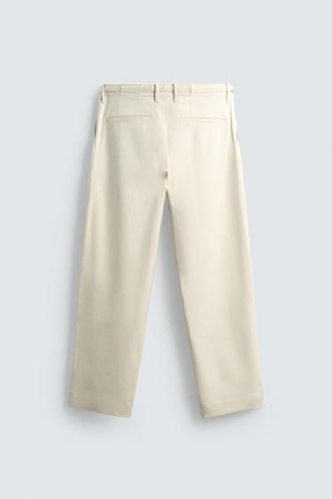 PANTALON STRUCTURÉ TWILL CEINTURE - Écru de Zara - Image 6