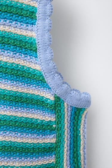 TOP EN MAILLE RAYURES - Vert moyen de Zara - Image 3