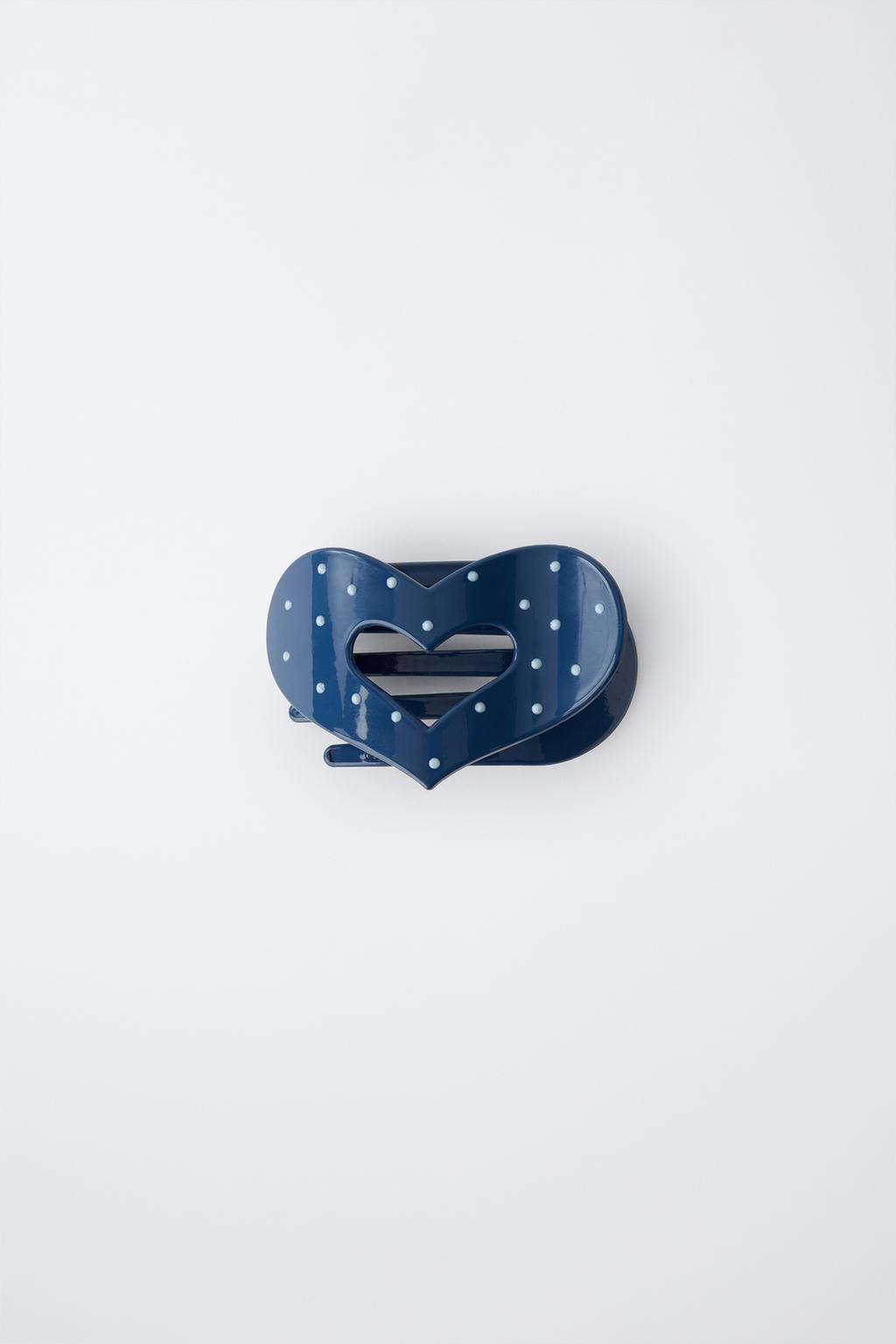 LARGE HEART POLKA DOT HAIR CLIP