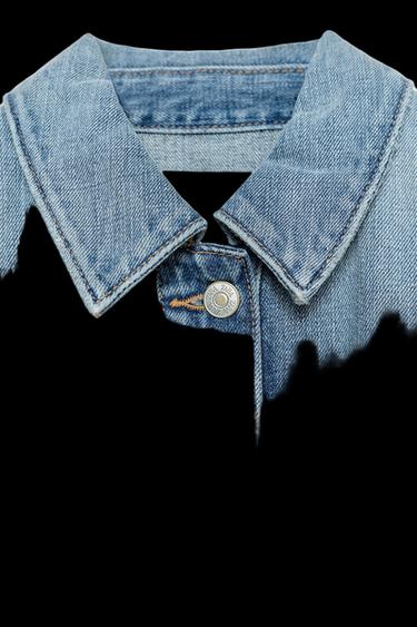 TRF DENIM JACKET WITH SHOULDER PADS - Blue by Zara
