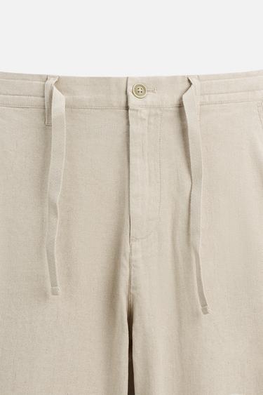 COTTON/LINEN TROUSERS - Light beige by Zara - Image 6