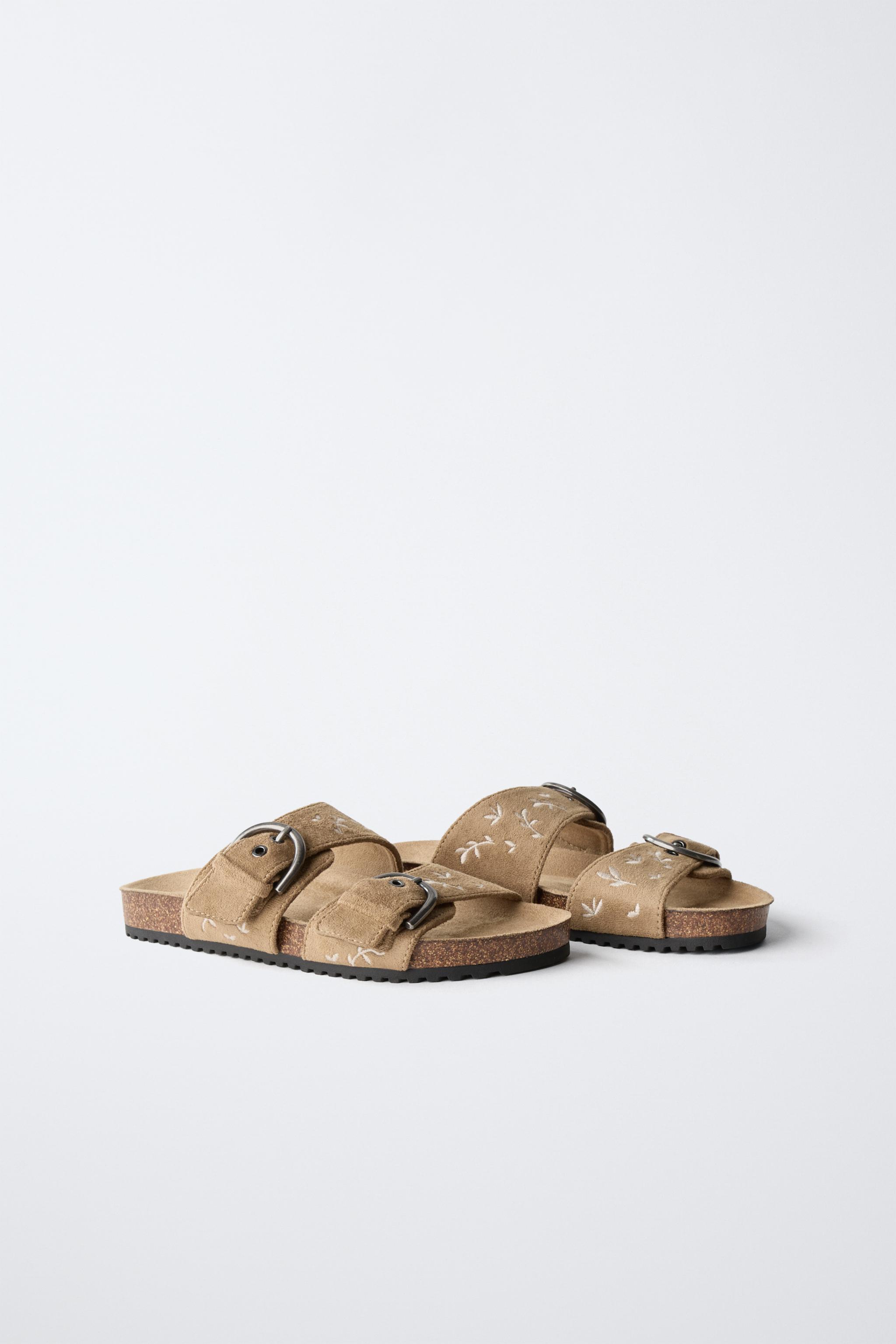 EMBROIDERED DOUBLE STRAP SANDALS