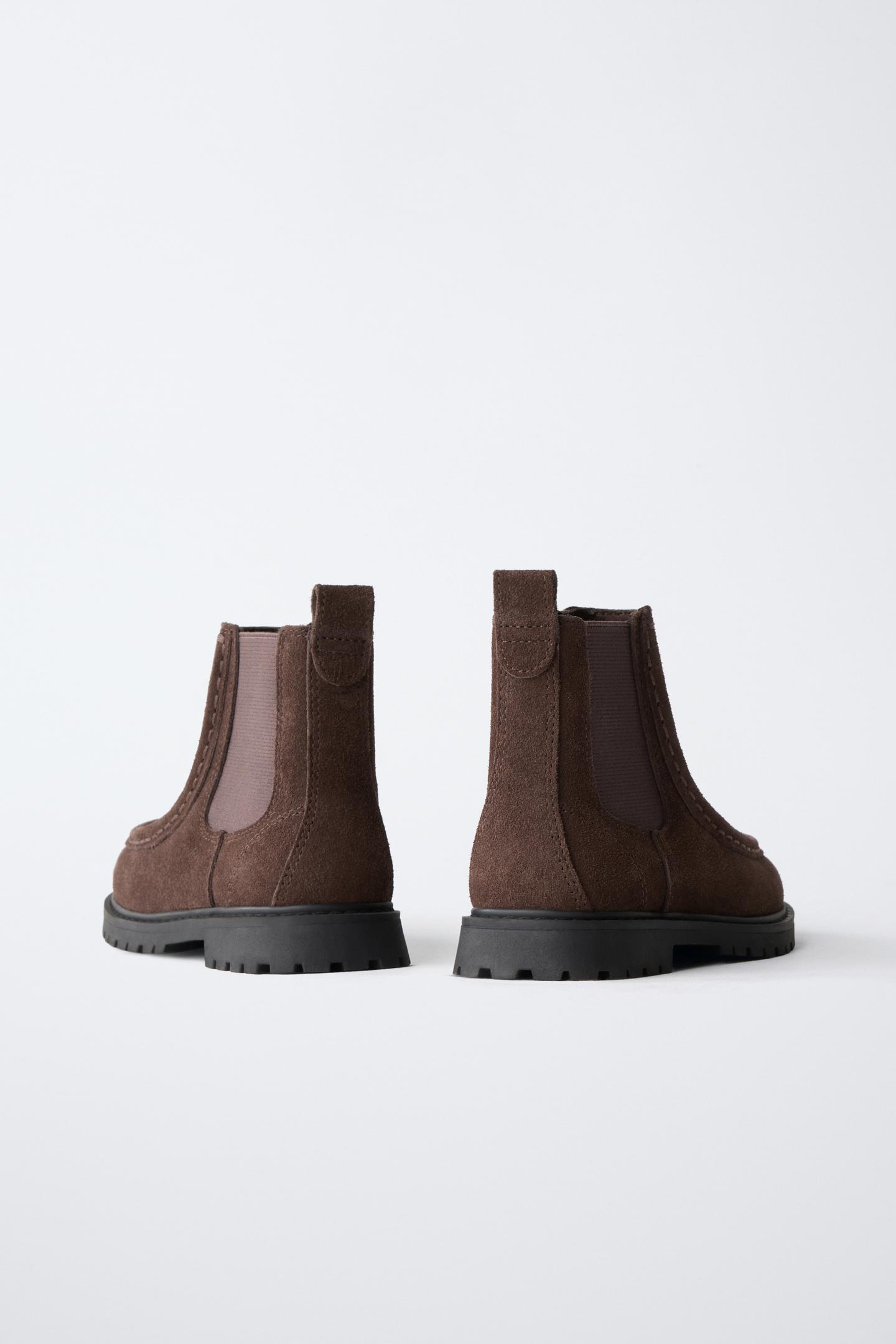 Детские ботинки Zara Leather Chelsea, цвет: Коричневый — фото 5
