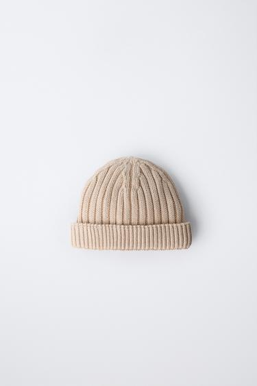 CHUNKY KNIT BEANIE - Sand by Zara