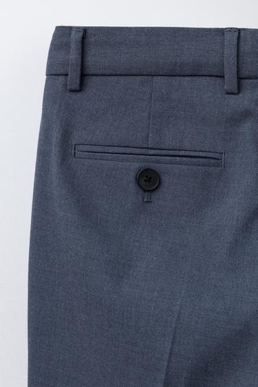 TEXTURED SUIT TROUSERS - Mid-blue by Zara - Image 3