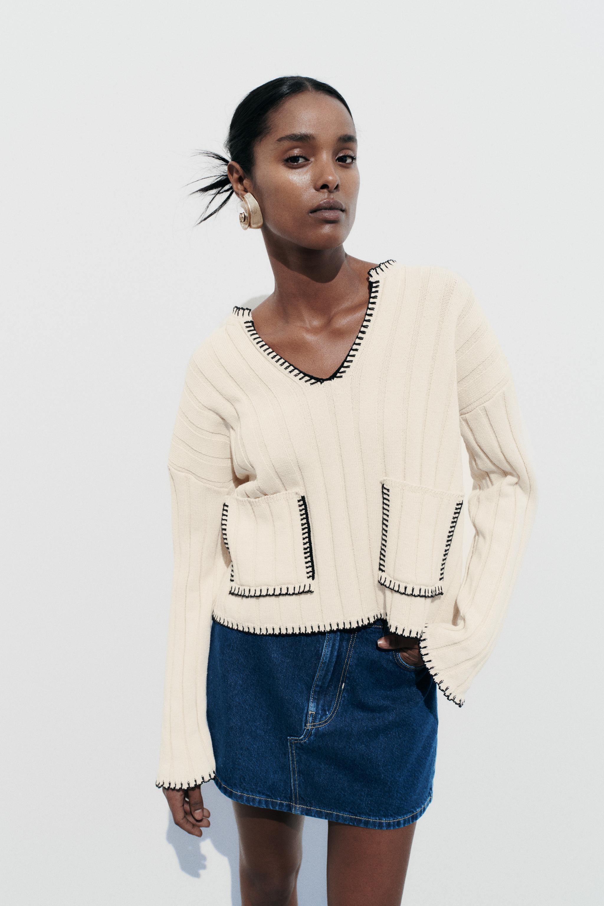 Women s V neck Jumpers Explore our New Arrivals ZARA United