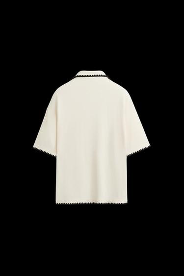 CAMISA ACABADOS CONTRASTE - Blanco roto de Zara