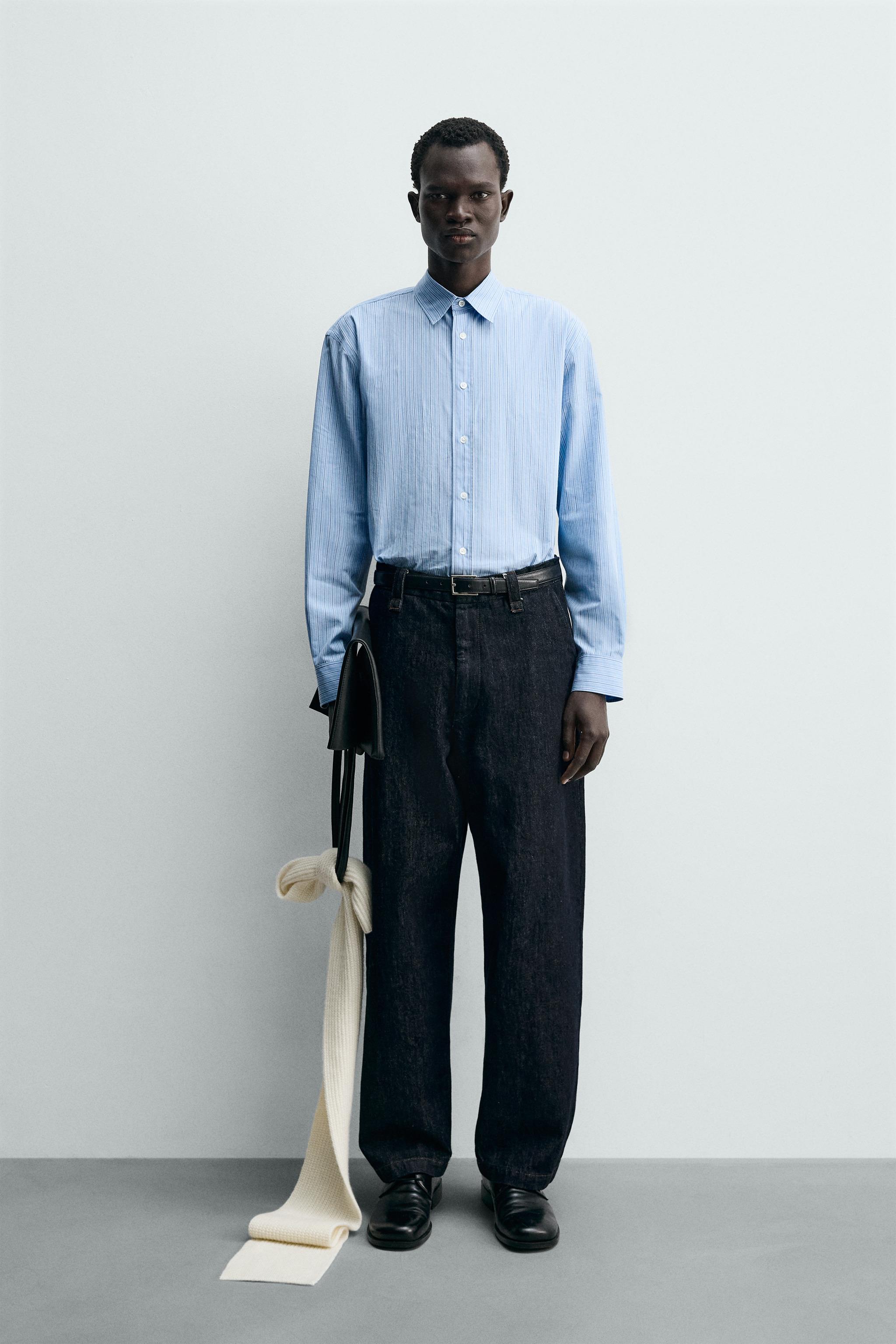 ZARA メンズ　希少！サイズ40 ●#ストライプ柄リラックスフィット ストライプ柄リラックスフィットパンツ - LIMITED EDITION - ブラウン