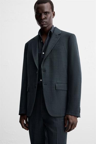 TEXTURED SUIT BLAZER - Blue / Indigo by Zara