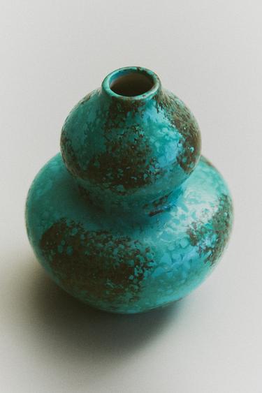 DOUBLE-BODY STONEWARE VASE - Blues by Zara - Image 4