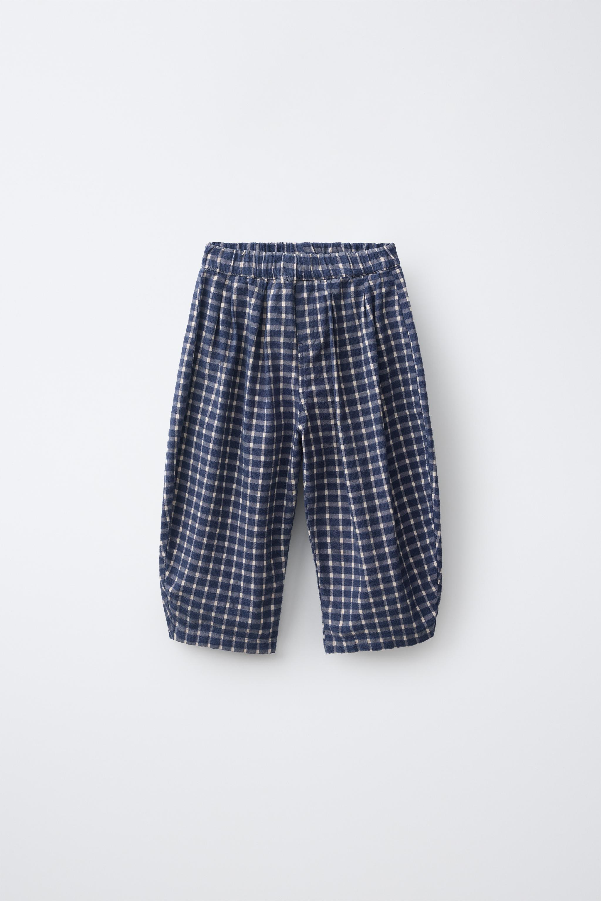 PLEATED CHECK BALLOON PANTS
