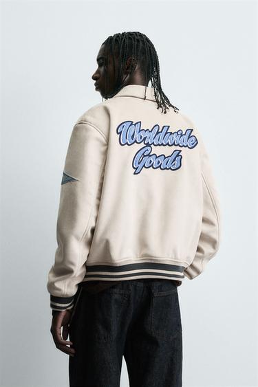 FAUX SUEDE JACKET WITH PATCH AND EMBROIDERY DETAIL - Ecru by Zara - Image 2