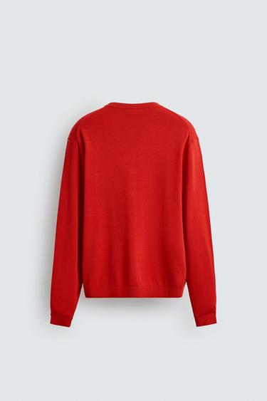 RELAXED FIT CARDIGAN - Red by Zara - Image 8