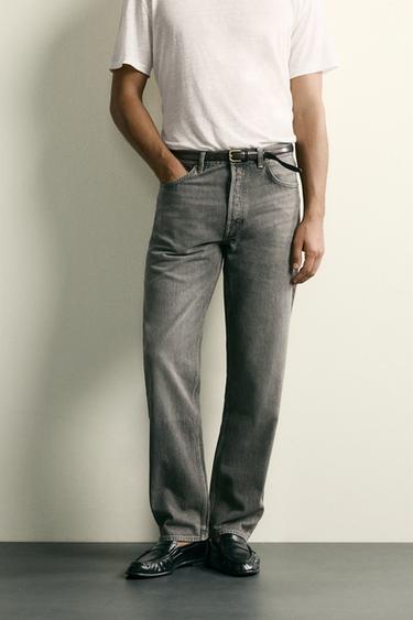 STRAIGHT-LEG JEANS - Grey by Zara