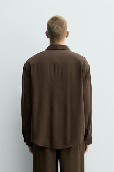 CHEMISE FLUIDE RELAXED FIT - Marron de Zara - Image 2