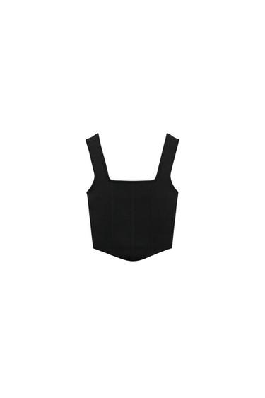 KNIT CORSETRY-INSPIRED TOP