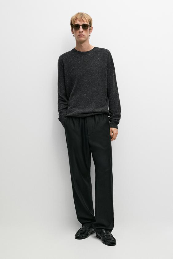 Zara Heathered wool knit sweater - Anthracite Gray - Image 0