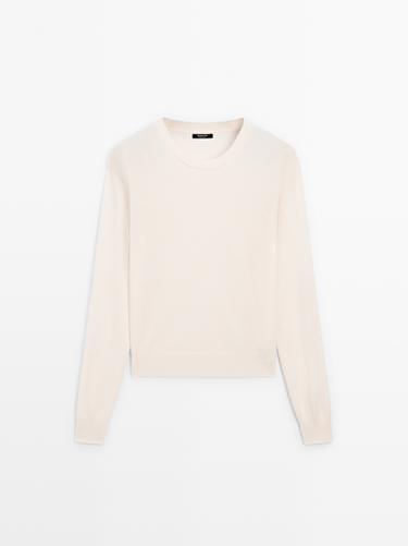 Zara Wool blend crew neck knit sweater - Ecru