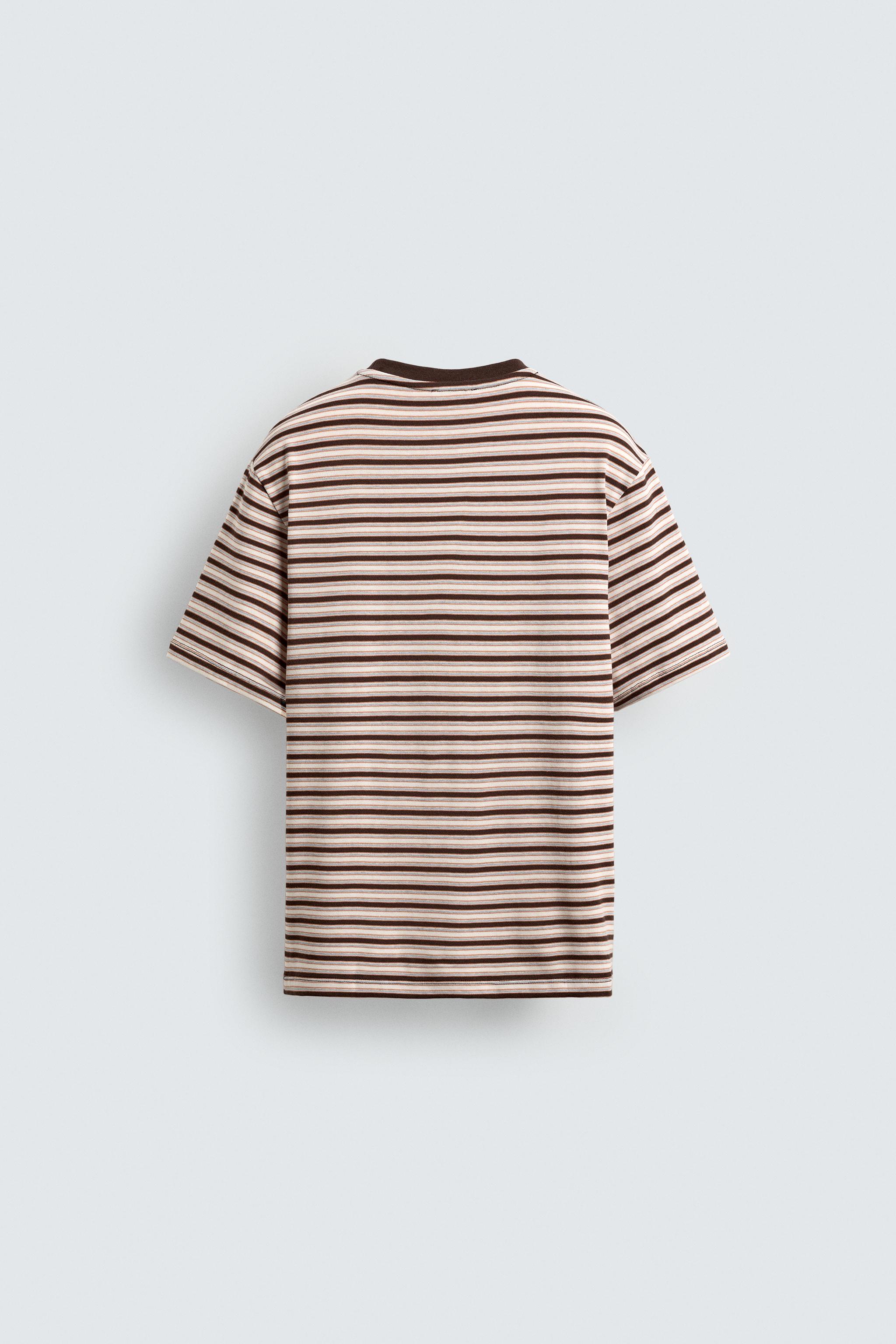 CONTRAST STRIPE JACQUARD T-SHIRT