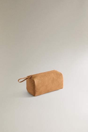 SOFT LEATHER WASH BAG - Brown by Zara - Image 1