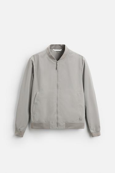 CAZADORA BOMBER LIGERA - Gris medio de Zara