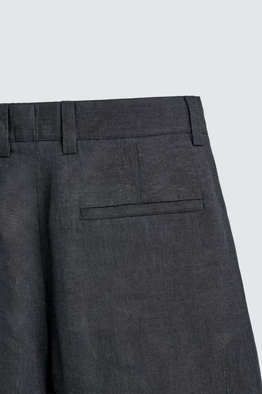 PANTALON 100% LIN À PLIS - Indigo de Zara - Image 9