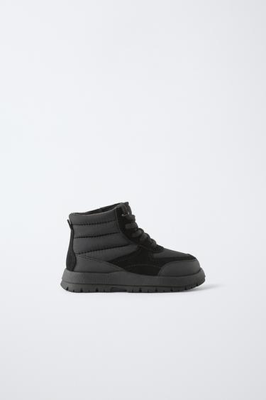 NYLON LACE-UP BOOTS - Black by Zara - Image 0