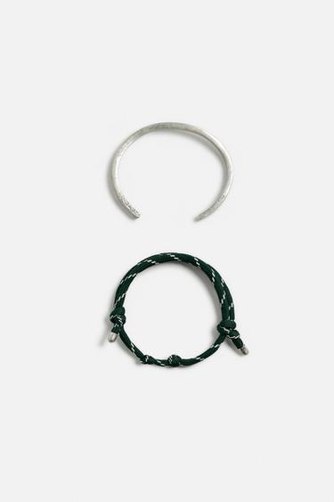 コントラストブレスレット 2本セットシルバーZaraのコントラストブレスレット 2本セット - シルバー 
