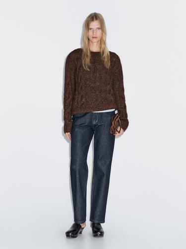 Jersey punto trenzado cuello barco - 780 de Zara