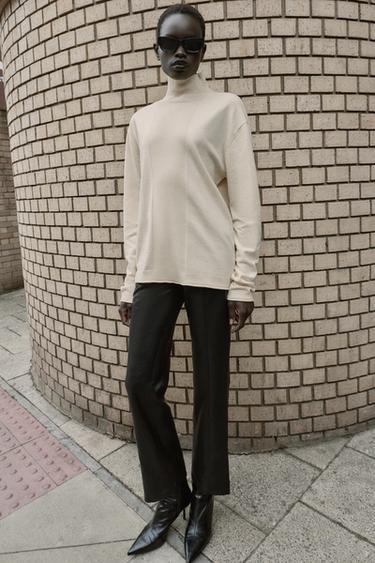 OVERSIZE KNIT JUMPER - Mid-ecru by Zara