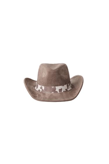 CHAPEAU DE COWBOY IMPRIMÉ ANIMAL - Marron de Zara