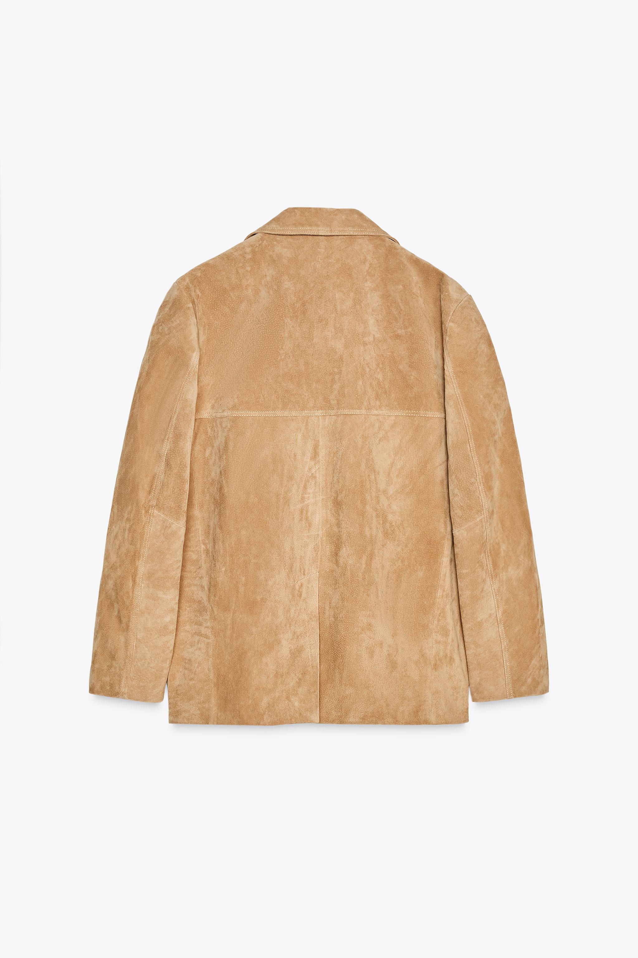 100% SUEDE BLAZER - Beige | ZARA United States