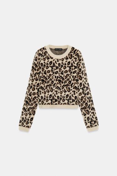 JERSEY PUNTO EFECTO PELO ESTAMPADO ANIMAL - Leopardo de Zara