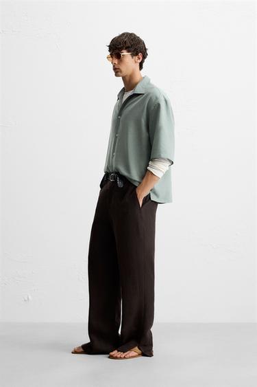 CHEMISE FLUIDE COUPE DÉCONTRACTÉE - Vert / Bleu de Zara - Image 3