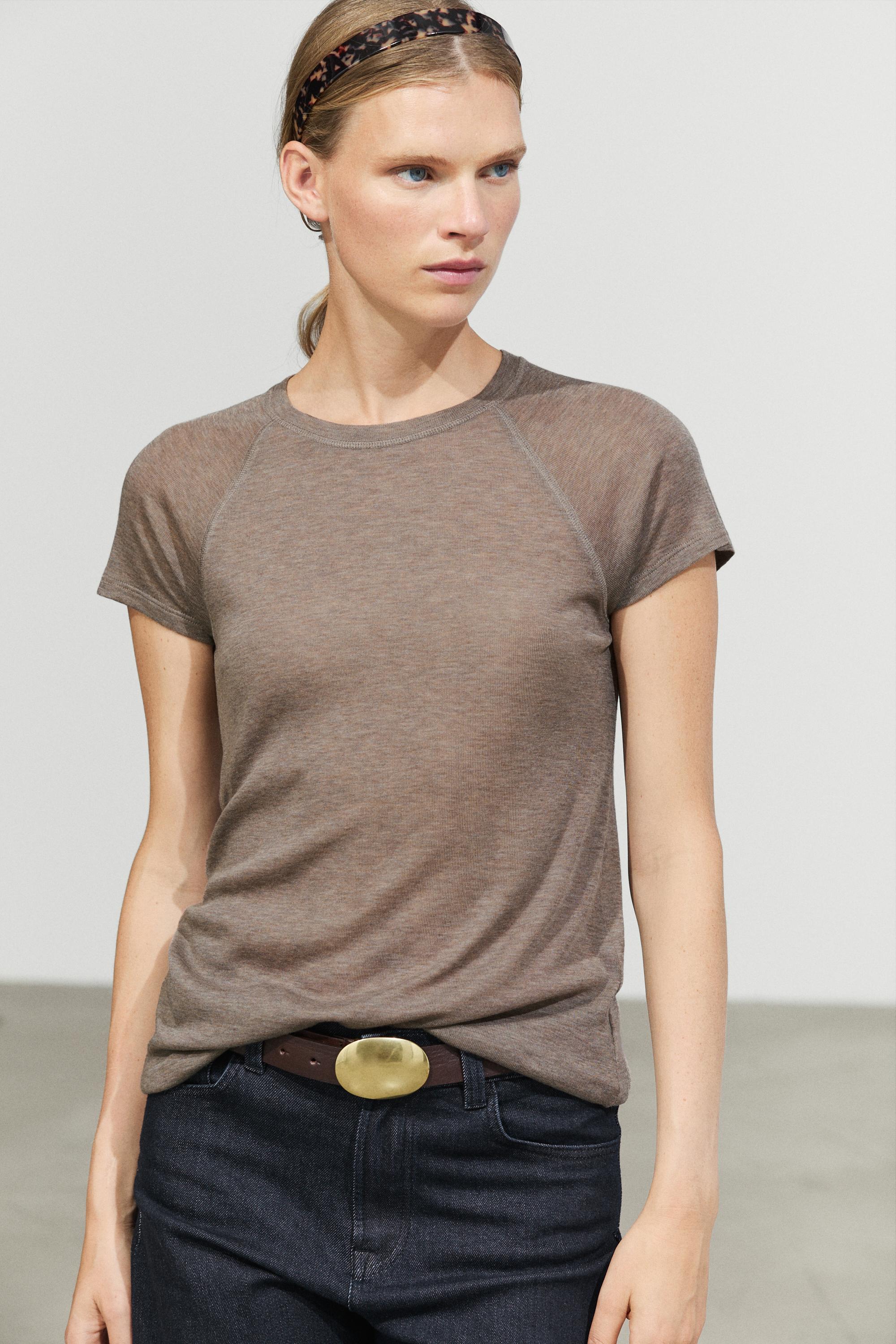 Short sleeve raglan T-shirt — Bone