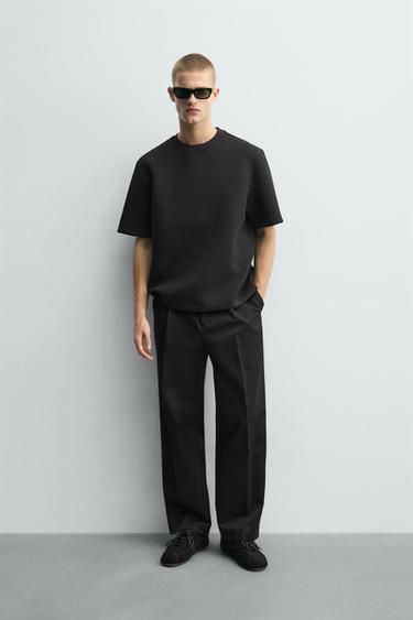 Zara 寬鬆版科技感運動衫 - 黑色