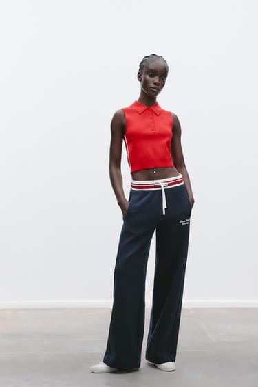 KNIT TOP WITH SIDE TRIMS - Red by Zara - Image 0