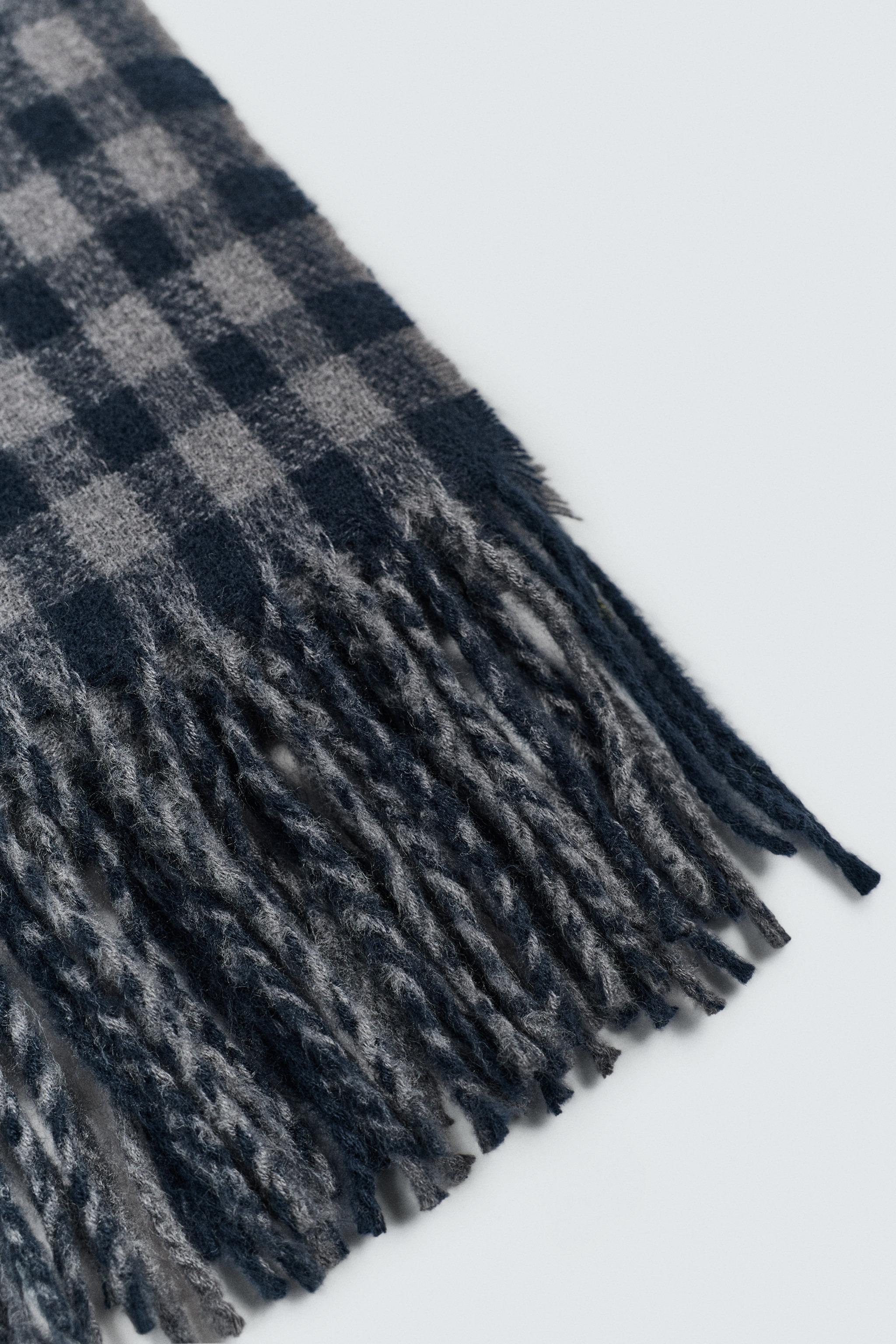 PLAID SCARF - Blue gray | ZARA Canada