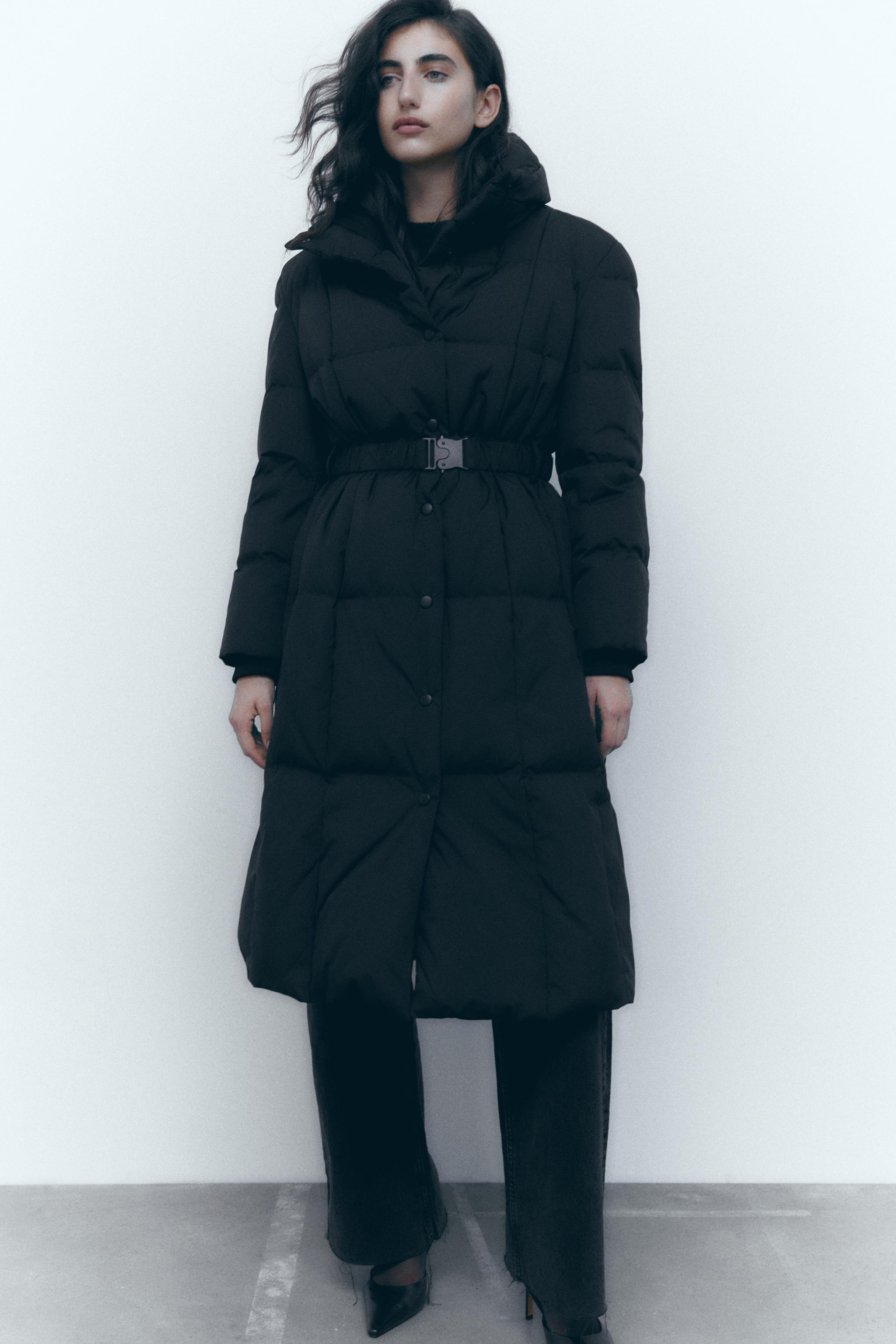 PUFFER JACKET WITH BELT Black ZARA South Africa