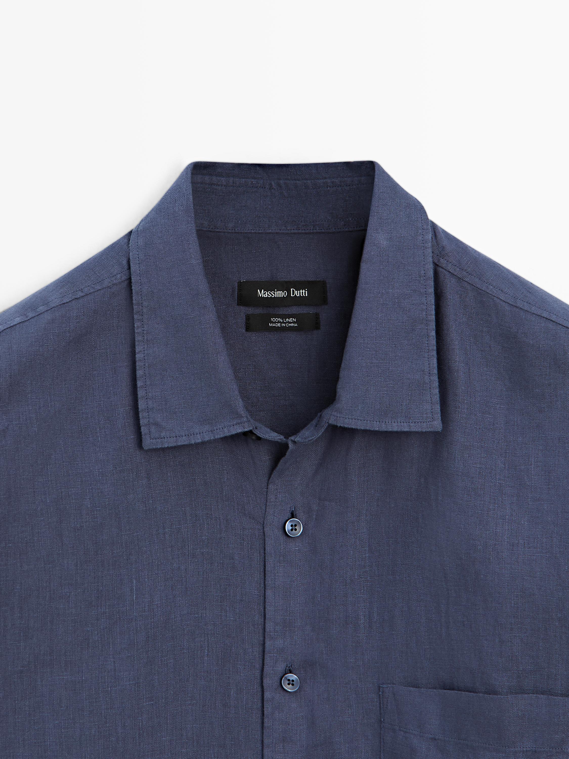100% linen short sleeve shirt