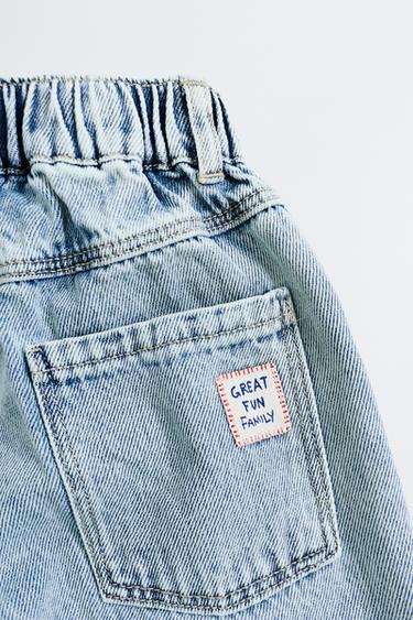 HEART EMBROIDERED BAGGY JEANS - Light blue by Zara
