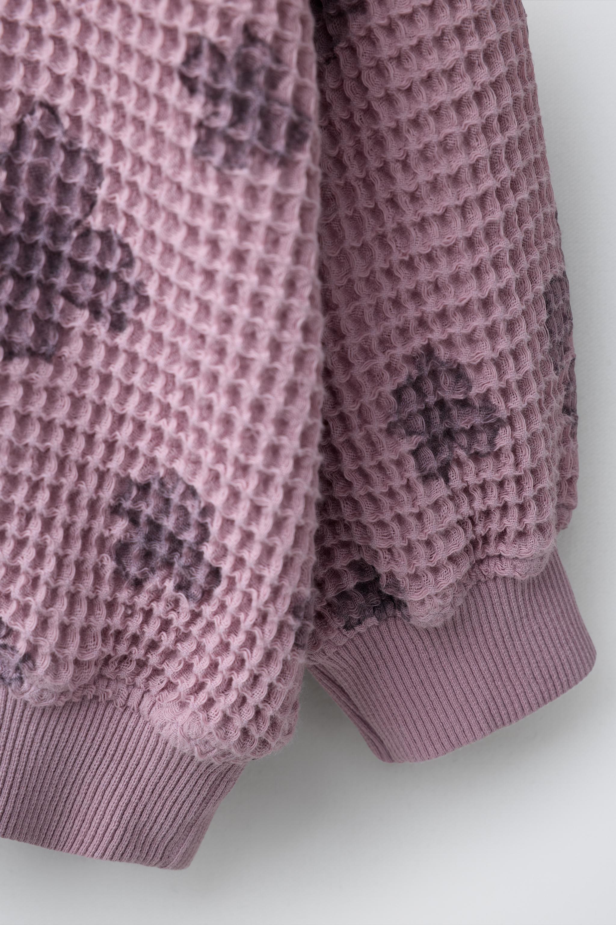 SWEAT WAFFLE À FLEURS