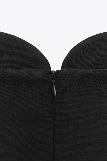ROBE MIDI ENCOLURE CŒUR - Noir de Zara - Image 6