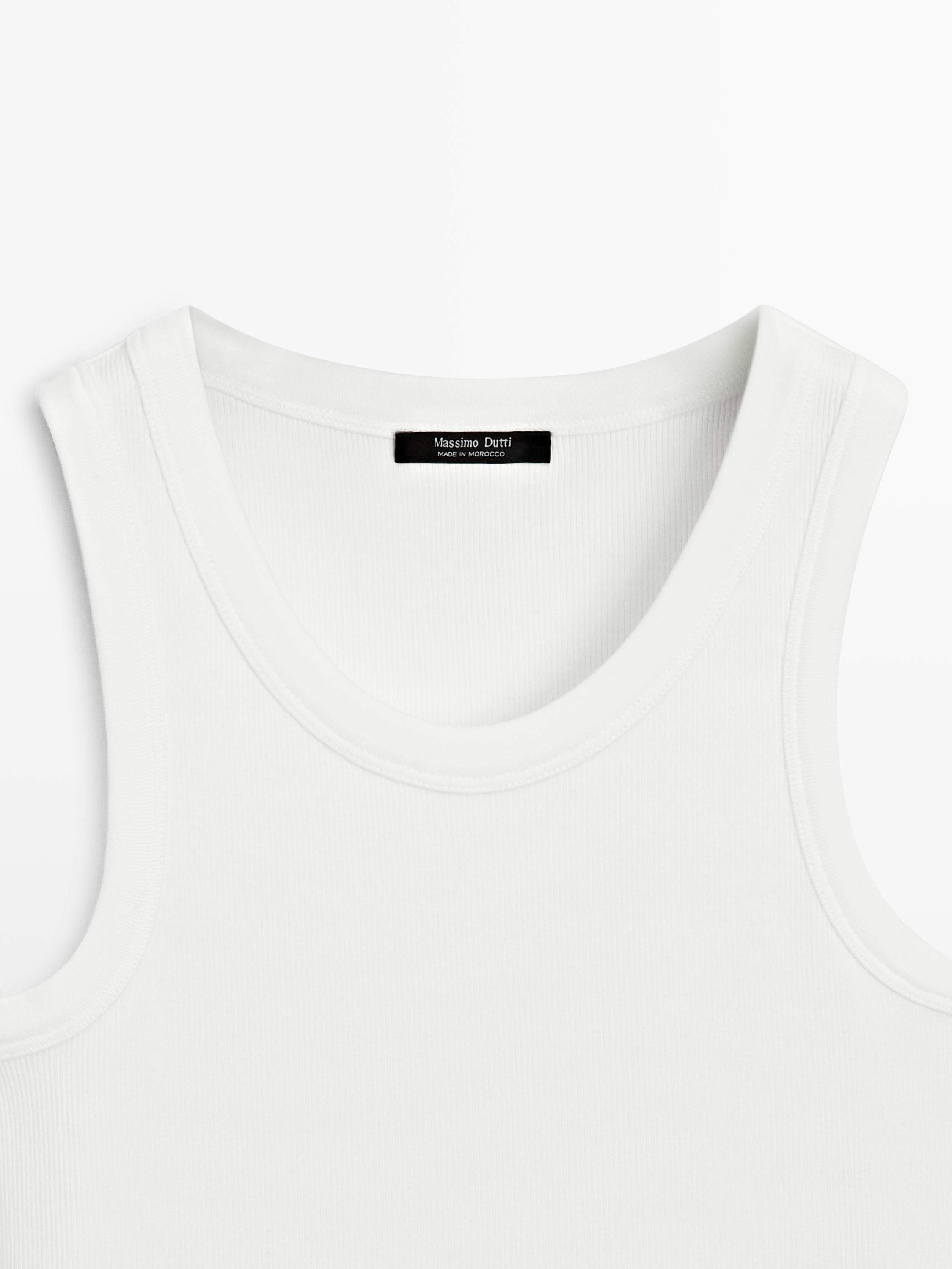 T-shirt encolure américaine en coton mélangé