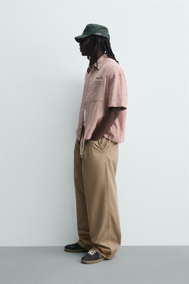 PANTALON CHINO LARGE À PLIS - Beige de Zara - Image 3