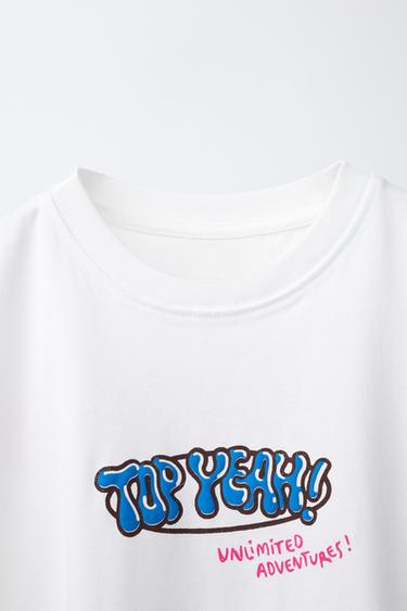 T-SHIRT À IMPRIMÉ VOLCAN - Blanc de Zara - Image 2