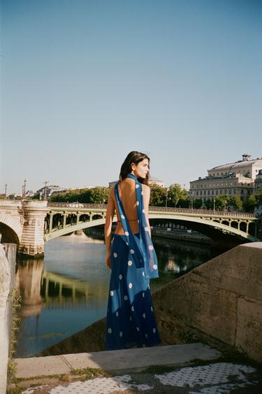 POLKA DOT PRINTED MIDI DRESS - Blue/White by Zara - Image 2