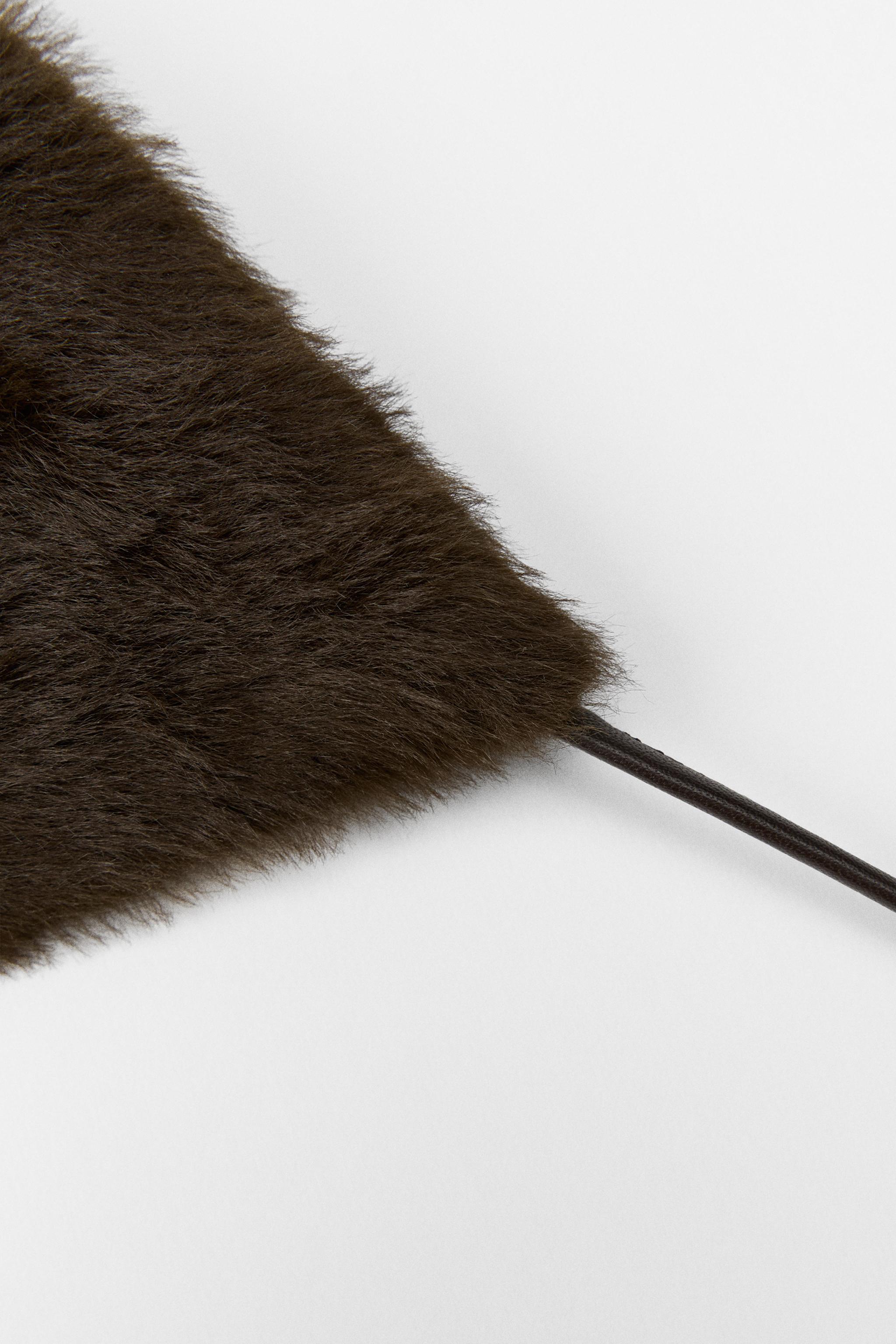 ZARA LIMITED EDITION フェイクファー バンダナ 5194/902 FAUX FUR BANDANA LIMITED EDITION - Chocolate | ZARA United